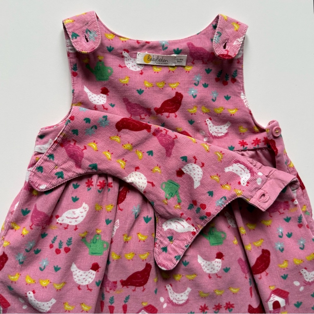 Baby Boden Girls Farm Animal Cord Pinnie Dress - Size 12-18M - Picture 11 of 16